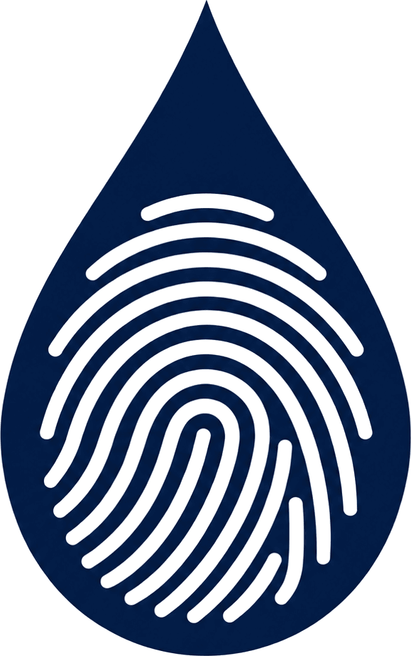 LifePrint mark, a fingerprint inside a blood drop